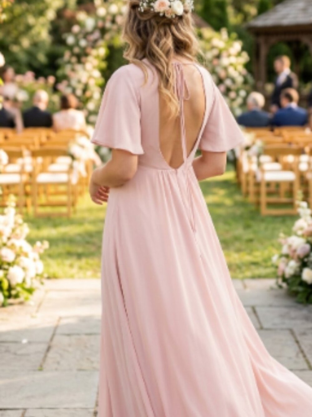 Show Me Your Mumu Faye Flutter Maxi Dress - Dusty Blush Crisp